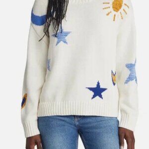 Zoey Intarsia Galaxy Sweater In Ivory Gold Galaxy
